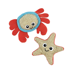 Fog City Pet Crab & Starfish Duo Catnip Cat Toys, 2-Pack