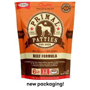 Primal Raw Frozen Canine Patties Beef Formula Dog Food