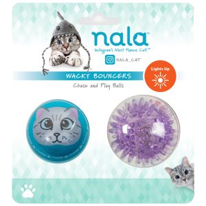 Nala Wacky Bouncers Chase & Play Balls Cat Toys, 2-Pack